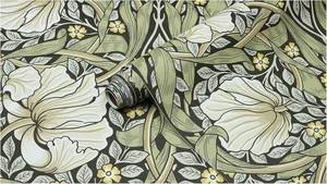 lot 4242 image: Haok Home Vinyl Self Adhesive Roll of Green Floral Wallpaper