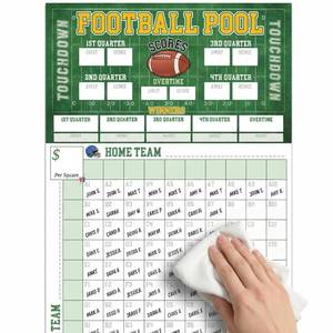 lot 4308 image: BrightenKidz Football Pool Squares Board 2026 (16x25) - Double lamination, Easy to Write-Erase & Reuse - Football Party Decorations & Games - Big Game Party Supplies (100 Grids) - Retail $10