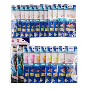 lot 4313 image: Free Fisher 22 Packs Bait Rigs Set, Fishing Bait Rigs,Fishing Rigs with Sharp Hooks,Soft Shrimp Lure Surf Fishing Rigs Fish Skin Feather Hooks for Freshwater - Retail $18
