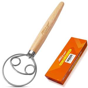 lot 4319 image: ALLTOP Danish Dough Whisk - Ultimate Dutch Mixer Hand Utensil with Stainless Steel Dough Hook - Essential Sourdough Stirring Stick for Perfect Bread Making Tool - Retail $7