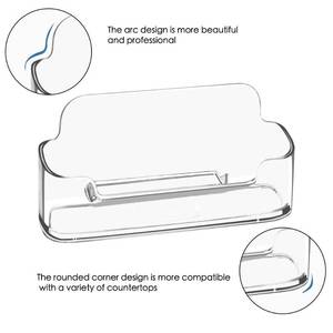 lot 4340 image: vrupin 2 Pack Business Card Holder for Desk,Clear Acrylic Business Card Holder Display for Men, Business Card Display Business Card Stand for Exhibition, Home &amp Office