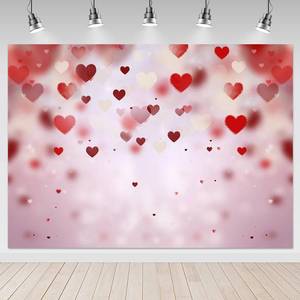 lot 4342 image: Mocsicka 7x5ft Valentines Day Backdrop-Red Heart Decoration Backdrops, Galentines Day Photography Photo Props Backdrops Props - Retail $16