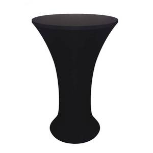 lot 4352 image: JISEN Round Cocktail Spandex Fitted Stretchable Elastic Tablecloth 24x43 Inch Black - Retail $20
