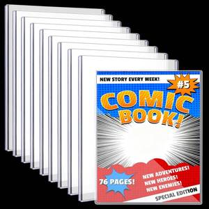 lot 4369 image: Comic Book Top Loaders 10ct Comics Storage Protector Sleeves Plastic Rigid Holder Crystal Clear Protection for Current Modern Comic Book Collectors Storage Display - Retail $20
