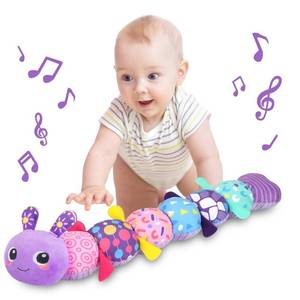 lot 4376 image: KMUYSL Baby Toys 0-6 6-12 Months, Sensory Music Animal Stuffed Toy for 0 1 2 3 4 5 6 Months, Plush Toy with Crinkle and Rattles for Infant Newborn, Tummy Time Toys Gifts for 0-3-6-12 Month - Retail $17