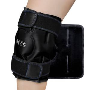 lot 4393 image: REVIX Ice Wrap for Knee Discomfort, Reusable Knee Ice Pack Wrap with Cold Compress Therapy for Muscle Ache, Promotes Post-Workout Recovery, Soft Plush Lining, Black - Retail $24