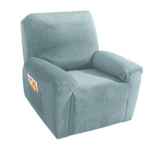 lot 4420 image: MAXIJIN Oversized Recliner Chair Covers Velvet Plush 4 Piece Stretch Recliners Covers for Large Recliner Slipcovers Soft Washable Reclining Protector with Side Pocket (XL Recliner, Dusty Blue) - Retail $53