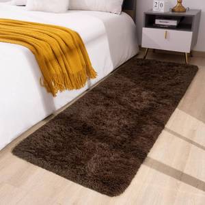 lot 4441 image: Toneed Fluffy Runner Rug for Bedroom Living Room, 2 x 6 Feet Brown Shaggy Rug Super Soft Modern Indoor Area Rug Fuzzy Plush Carpet for Dorm Nursery Kids Room Home Decorative