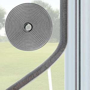 lot 4443 image: Yomirduy 33 Ft Weather Stripping Door Seal. Self-Adhesive Soundproofing Weather Stripping for Sliding Windows and Door Frames, 0.35 Wide x 0.2 Thick, Gray