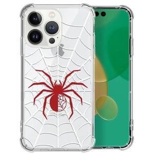 lot 4447 image: ClothxbYJ Case for iPhone 13 Pro,T1t Red Spider Web T2 Clear Case Pattern Cute Cover Case for Girls Men Slim Thin Soft Shockproof Phone Case - Retail $14