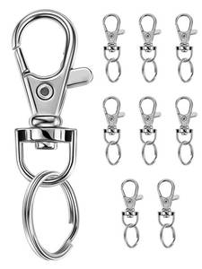 lot 4449 image: YHYZ Keychain Key Chain Rings Clips Swivel Bulk (Sliver), Swivel Lanyard Snap Hooks X Rings, Small Lobster Claw Clasp, for Keychain Crafts Resin Projects Making, Lanyard, Bag, Purse,Tag&nbsp