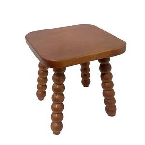 lot 4450 image: JUIOETUR Solid Wooden footstool9.3 Inch - Short Stool for Kids & Adults, Sensory Table Helper - Sturdy Foot Stool for Bathroom, Kitchen, Bedroom, Natural Plant Stand, Toddler Helper (Brown) - Retail $28