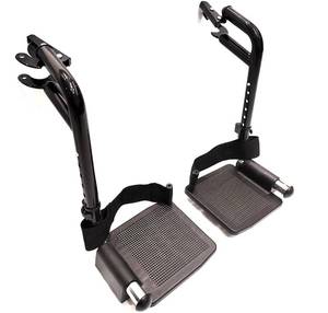 lot 4457 image: Wheelchair Swing Away footrests,Economy Footrest for Standard Wheelchairs and Transport Chair, Composite Footplates and Heel Loops,Universal Swing-Away Footrests, Same Function as PP-SF.(1 Pr, Black) - Retail $36
