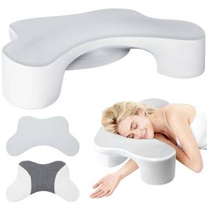 lot 4514 image: Side Sleeper Pillows with Arm Holes- Memory Foam Shoulder Pillow for Side Sleepers Neck Support & Rotator Cuff Pain Relief, 2PCS Pillowcase, Ergonomic Knee, Leg, Arm Pillow for Adults (Light Grey) - Retail $59