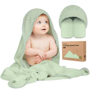 lot 4516 image: KeaBabies Hooded Baby Towel for Newborn - Viscose Derived from Bamboo Large Baby Bath Towels with Hood for Boys, Girls, Toddler, Extra Absorbent & Soft Newborn Bath Essentials (Dinos, Regular) - Retail $19