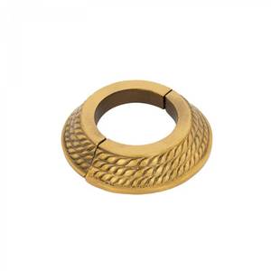 lot 4523 image: Renovators Supply Manufacturing Aluminum Escutcheon Plate 3.13 OD Escutcheon 1.25 IPS Lacquered Antique Gold Finish Radiator Flange - Retail $18