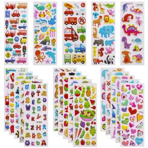 lot 4528 image: Meafeng 3D Stickers for Kids & Toddlers 24 Sheets 550 Puffy Stickers Variety Pack with Animals, Numbers, Fruits, Fish, Dinosaurs, Cars & More for Scrapbooking, Bullet Journals & Crafts - Retail $6