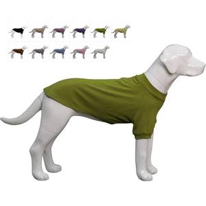 lot 4587 image: Lovelonglong Ribbed Dog T-Shirt Cotton Knitted Dog Sweaters for All Season Pet T-Shirts for Large Medium Small Dogs Olive Green XL - Retail $18