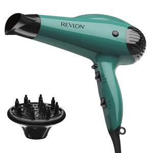 lot 4632 image: Revlon Volume Booster Hair Dryer  1875W for Voluminous Lift and Body, (Green) - Retail $24