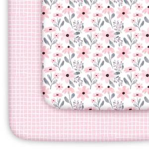 lot 4639 image: Yoofoss Pack and Play Sheets Girl 2 Pack, 38x26 Mini Crib Sheets Fitted for Baby Compatible with Graco Pack n Play Mattress,Ultra Soft Breathable Microfiber Pink Floral - Retail $10