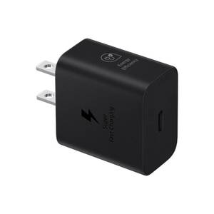 lot 4642 image: Samsung 25W Wall Charger Power Adapter, Cable Not Included, Super Fast Charging, Compact Design, Energy Efficient, Compatible with Galaxy and USB Type C Devices, White - Retail $15