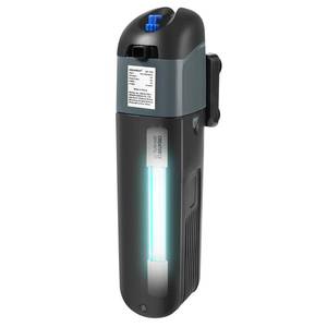 lot 4649 image: AQUANEAT Aquarium Filter 5W UV Bulb Green Water Killer Submersible Pump Filter 132 GPH for 75 Gallon Fish Tank - Retail $23