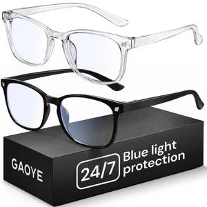 lot 4650 image: Gaoye Blue Light Glasses for Computer & Gaming - Anti UV Ray Lenses, Scratch-Resistant & Comfort Fit - Retail $12