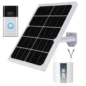 lot 4680 image: Solar Charger for Ring Doorbell, 10W Solar Panel Perfect for Ring Video Doorbell 334, Battery Video Doorbell 3 Plus, IP65 16ft Waterproof Charging Cable, 360°Adjustable Mount