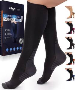 lot 4685 image: Compression Socks for Women & Men (20-30 mmHg) Support for Travel, Nurses, Pregnancy, Shin Splints, Sports and Everyday Wear - Retail $10