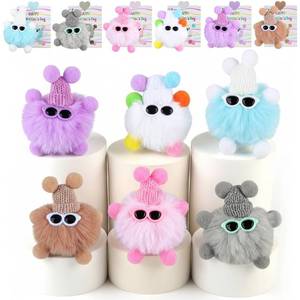lot 4689 image: Fopxuni Valentines Day Cards and Gifts for Kids School 24 Pack Cartoon Plush Keychain Set Classroom Exchange for Students with Stuffed Toys - Retail $20