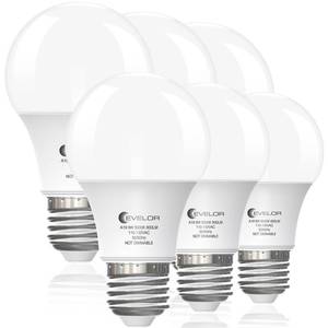 lot 4697 image: evelor 6-Pack A19 LED Light Bulbs,60 Watt Equivalent Daylight 5000K with E26 Base,Efficient 9W,800 Lumens Non-Dimmable LED Bulbs,15000 Hours, Ideal for Bedroom Living Room
