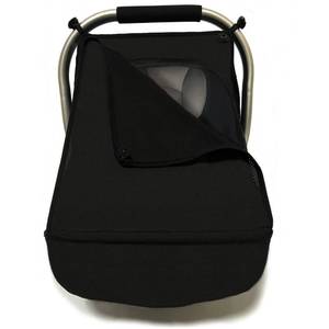 lot 4700 image: 3-in-1 Car-Seat Canopy Cover - Protective Carseat Sun Shade Canopy with Privacy Shade Canopies Covers for Boys Girls,Inner Bug Nets for Newborn Infant Protect Baby from Mosquito & Insect (Black) - Retail $15