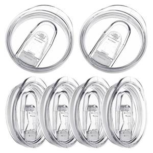 lot 4712 image: Gjinxi 2 Pack Tumbler Lid Replacement, 8-12 OZ Water Bottle Tops, Slider Cup Lids, Spill Proof Coffee Cup Cover, BPA Free Clear Cups Covers for 2.8 Inch Mouth Tumbler Cooler - Retail $14
