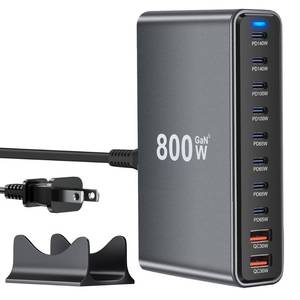 lot 4733 image: USB C Charger Station 800W GaN USB C Charging Block, 10-Port Fast Charger Hub with Multiple Power Outputs, Compatible with Laptop, MacBook, iPad, iPhone 1617151413Pro Max, Samsung Galaxy S24 S23 - Retail $40