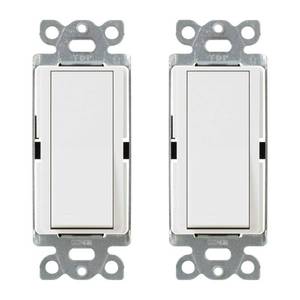 lot 4736 image: Lutron Claro OnOff Switch 15-Amp, Single-Pole, CA-1PS-WH-2, White, 2 Pack - Retail $19