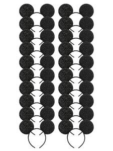 lot 4743 image: CHuangQi 20pcs Mouse Ears Headbands Black Sequin Ears for Boys & Girls Birthday Party Favors - Retail $18