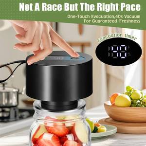 lot 4744 image: Mason Jar Vacuum Sealer Kit 2026 Upgraded Portable Electric Vacuum Sealer Kit - Fits Wide Regular Mouth Mason Jar &amp Seal Bags - Food Storage for Home Kitchen RV Travel - Black