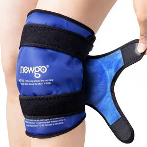 lot 4752 image: NEWGO Knee Ice Pack Wrap, Ice Pack for Knees Cold Compression Therapy for Knee Replacement Surgery, Arthritis Pain, ACL, Swelling, Sports Injuries (21.7 x 9.8) - Blue - Retail $22
