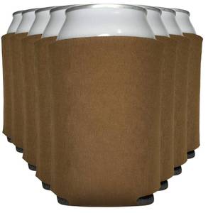 lot 4755 image: TahoeBay Blank Beer Can Cooler Sleeves (8-Pack) Bulk Sublimation Blanks for Vinyl Plain Soft Foam Can Sleeves Coolers for Soda Cans & Bottles Black, White, Solid Color (Brown, Regular 12oz) - Retail $9