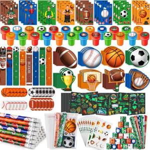 lot 4764 image: BenLouis BulkPcs Sports Party Favors Football Basketball Soccer Baseball Pencils Stickers School Stationery Bulk for Kids Sports Party Team Gift Fillers School Classroom games Rewards Supplies - Retail $27