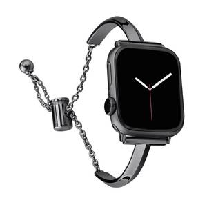 lot 4785 image: PlusRoc Stainless Steel Band Compatible with Apple Watch Band 38mm 40mm 41mm 42mm(Series 1110) iWatch SE Series 11 10 9 8 7 6 5 4 3 2 1, Slim Versatile Bangle Bracelet for Women, Black - Retail $22