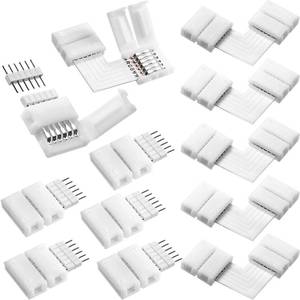 lot 4805 image: Honoson 12 Pcs 6 Pin 12 mm LED Strip Connectors L Shape Solderless Unwired LED Light Connectors for Light Strip and Extension Cord - Retail $10
