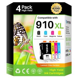 lot 4806 image: Skydo 910XL Ink Cartridges for HP Printers Compatible for HP 910XL Ink Cartridges Combo Pack