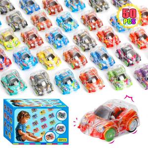 lot 4813 image: Worgree 50 Pcs Mini Pull Back Cars, Small Race Car Toys Bulk Party Favors for Kids 4-8 8-12 Treasure Box Toys for Classroom Prizes Pinata Goodie Bags Stuffers Birthday Gifts for Boys Girls Toddlers - Retail $9