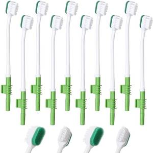 lot 4821 image: Didaey 10 Pcs Suction Swab Toothbrush Care Disposable Oral Swab Suction Toothbrush for Machine Sponge Individually Wrapped for Elderly Adults Oral Dental Mouth Care (Green) - Retail $16