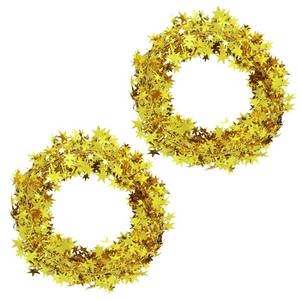 lot 4832 image: Abeillo 50 Ft Sparkly Star Tinsel Garlands with Wire, Christmas Garlands Hanging Star Tinsel Decorations for Christmas Tree Xmas Party Wedding Birthday Festive Ornament, 25 Ft X 2 (Gold)