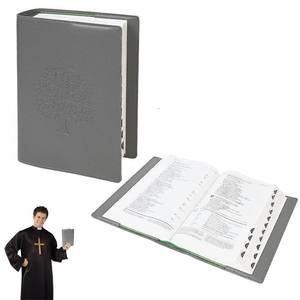 lot 4834 image: Bible Cover Case for Women and Men, Leather Bible Bag Suitable for 7.25x10.25x1.5 Standard Size Bible Protective Classic(Gray,Large,7.25x10.25x1.5) - Retail $16