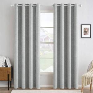 lot 4836 image: MIULEE Linen Curtains 100% Blackout for Bedroom Thermal Insulated Glacier Gray Grommet Room Darkening Curtains & Drapes for Living Room Nursery 52 x 72 Inch (2 Panels) - Retail $41