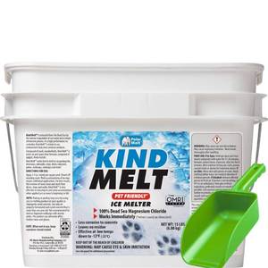 lot 4842 image: Harris Kind Melt Pet Friendly Ice and Snow Melter, Fast Acting 100% Pure Magnesium Chloride Formula with Scoop Included, 15lb - Retail $40