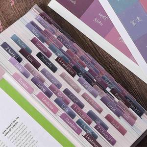 lot 4845 image: Thinkor Laminated & Repostion Bible Tabs, Large Print Christian Gift for Women and Men, Easy to Read and Apply Bible Journaling Tabs (Purple & Pink Print) - Retail $6